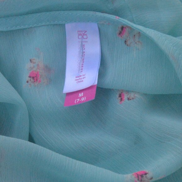 No Boundaries NOBO Turquoise and Pink Long Duster/Kimono/Swimsuit Coverup - Picture 4 of 5